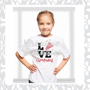 Cheer SVG LOVE Cheerleading Pom Poms Megaphone for Silhouette or other craft cutters .svg/.dxf/.eps image 2