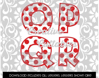 Polka Dot SVG Letras mayúsculas para Silhouette u otros cortadores artesanales (.svg/.dxf/.eps)