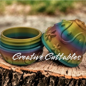 Easter Egg, 3D Printed Egg Container, Fillable Easter Egg, Empty Threaded Easter Egg,  Style: Stars