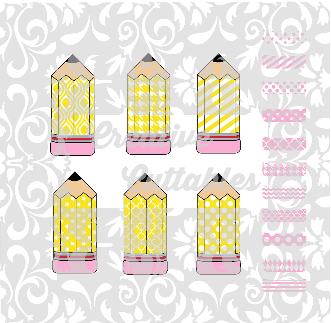 SVG Teacher Pencils Back to School for Silhouette or Other Craft ...