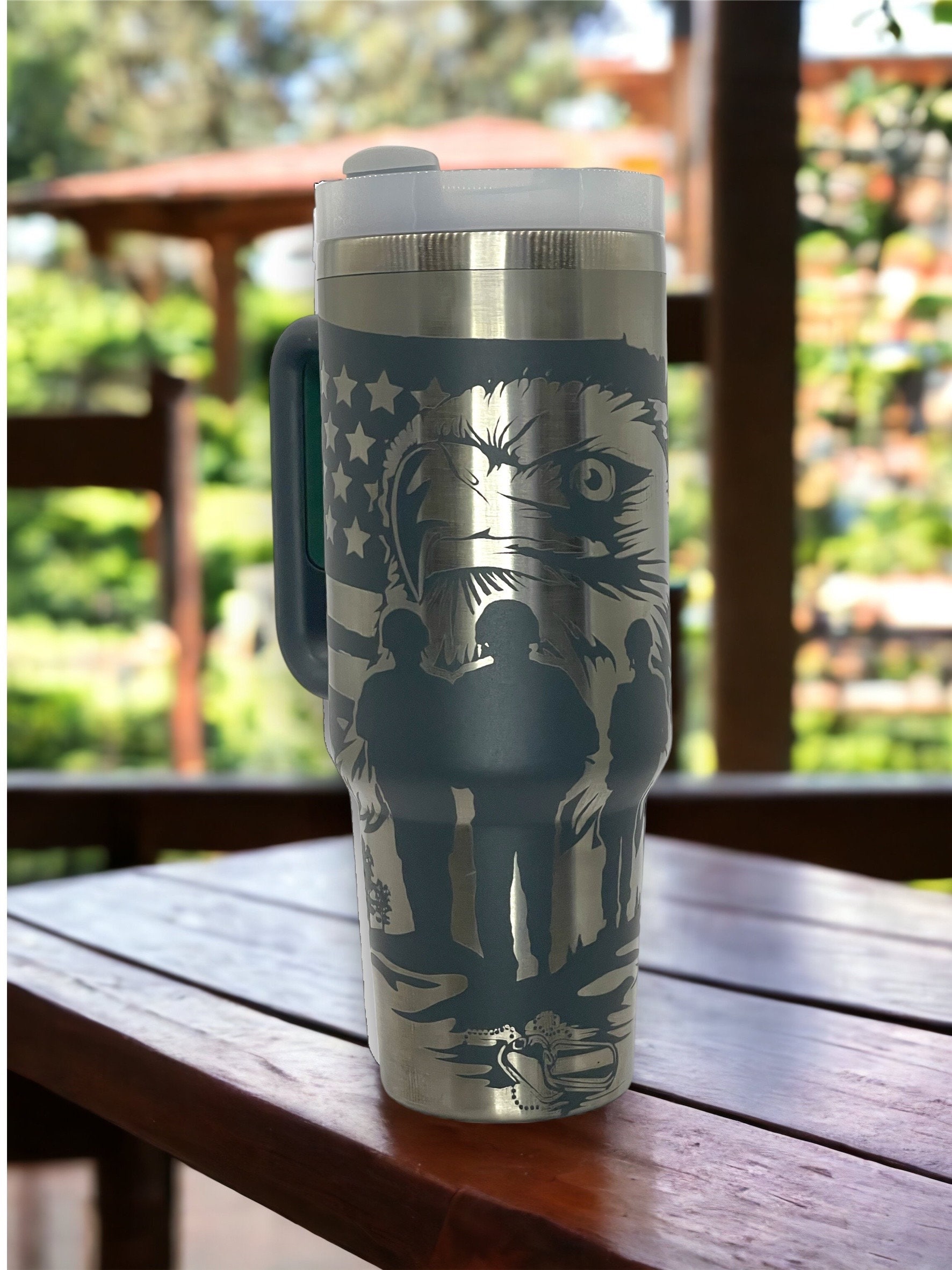 40 oz. Stainless Steel Tumbler with Handle - Tie Dye - Olive Rose Boutique
