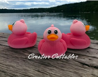 Cruise Ducks 3D Printed Crochet Knit Weave Sweater duck for cruises; Color: Pink Ombre