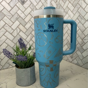 Engraved 40oz Stanley Style Quencher Tumbler Pool, Swimming, float