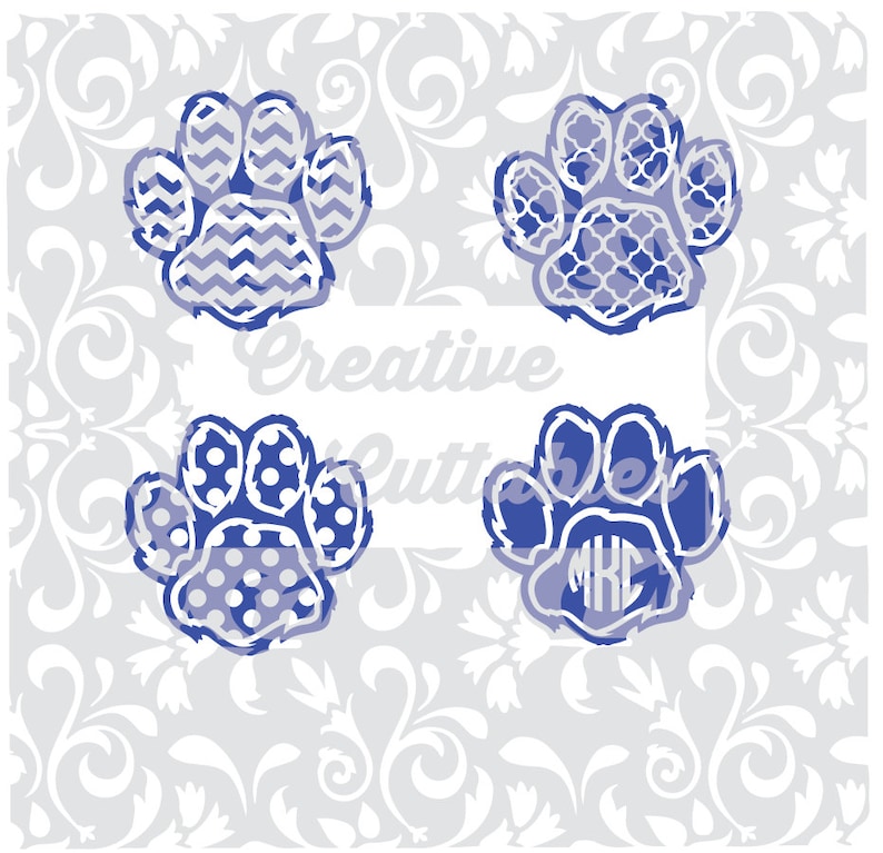 Download SVG School Mascot Wildcats Paw Print Chevron Polka Dot | Etsy