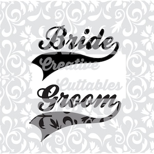 Wedding Titles Bride Groom  for Monogramming for use with Silhouette or other craft cutters (.svg/.dxf/.eps)