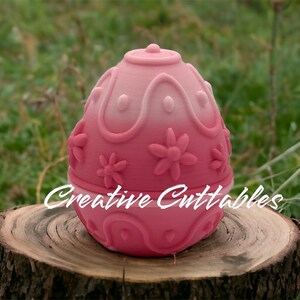 Easter Egg, 3D Printed Egg Container, Fillable Easter Egg, Empty Threaded easter egg, Style: Stars