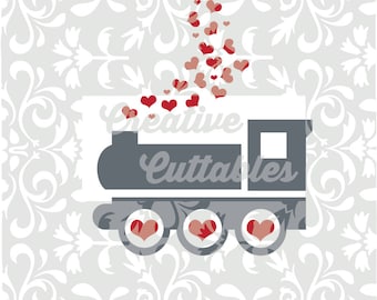 SVG Valentine Train Hearts designs for  Silhouette or other craft cutters (.svg/.dxf/.eps)