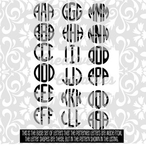 Star Monogram Circle Letters for Silhouette or Other Craft Cutters .svg ...