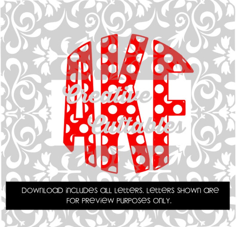 Download Polka Dot SVG Monogram Circle Letters for Silhouette or ...