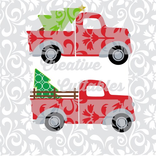 Christmas SVG Tree Truck for Silhouette or Other Craft Cutters Etsy