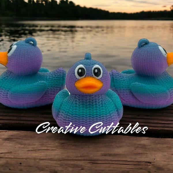 Cruise Ducks, 3D Printed Crochet Knit Weave Sweater duck for cruises; Color: Mermaid