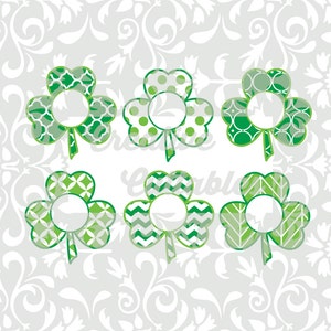 Shamrock SVG Monogram St. Patrick&#39;s Day Clover for  Silhouette or other craft cutters (.svg/.dxf/.eps)