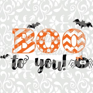 Halloween SVG BOO to You spider for Silhouette or other craft cutters .svg/.dxf/.eps image 1