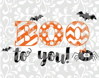 Halloween SVG BOO to You spider for  Silhouette or other craft cutters (.svg/.dxf/.eps)