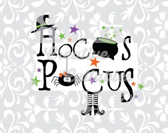 Halloween SVG bruja Hocus Pocus para Silhouette u otros cortadores de artesanía (.svg / .dxf / .eps)