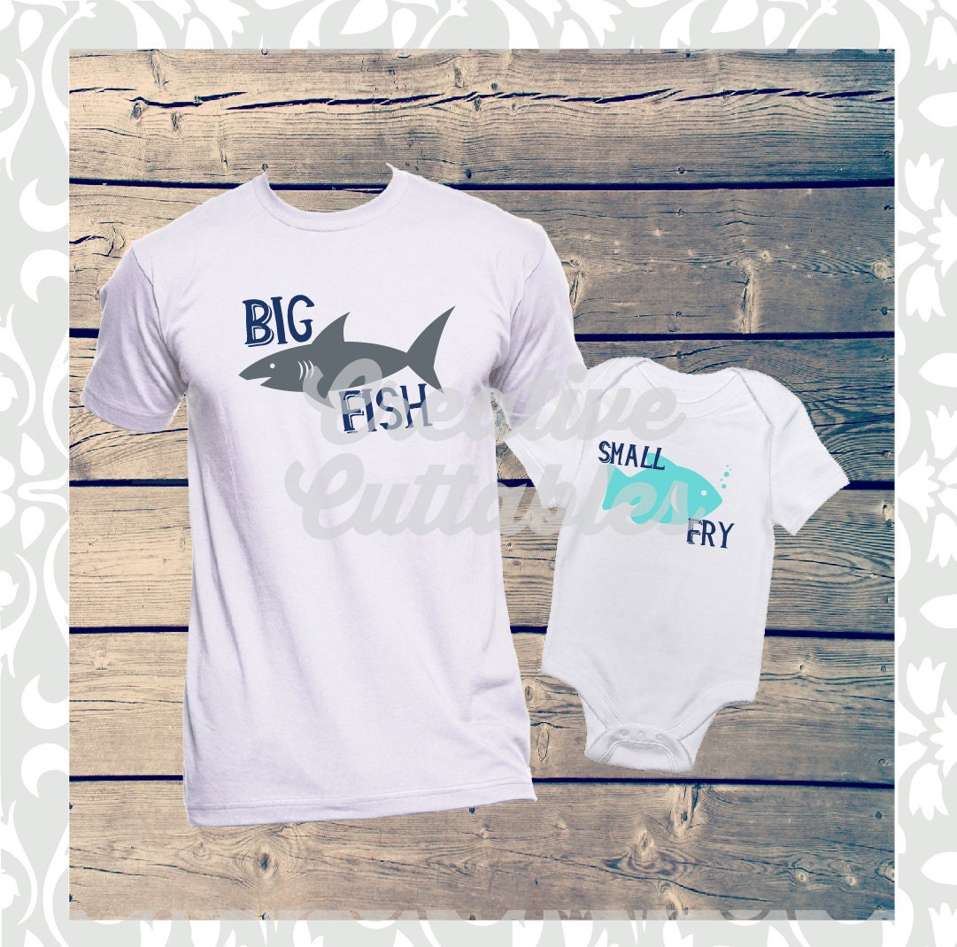 Father's Day SVG Big Fish Small Fry Sibling Shirts Big | Etsy