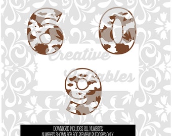 Cowgirl Cowboy Cow Print Numbers para Silhouette u otros cortadores artesanales (.svg/.dxf/.eps)