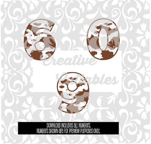Download Free Cowgirl Cowboy Cow Print Numbers For Silhouette Or Other Etsy SVG Cut Files