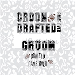 Wedding Titles Groom Football for Monogramming for use with Silhouette or other craft cutters (.svg/.dxf/.eps)