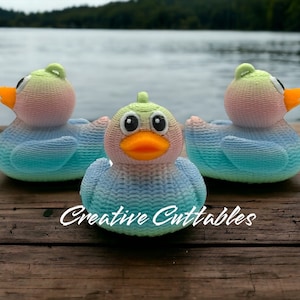 Cruise Ducks 3D Printed Crochet Knit Weave Sweater duck for cruises; Color: Palm Springs