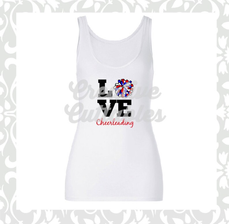 Cheer SVG LOVE Cheerleading Pom Poms Megaphone for Silhouette or other craft cutters .svg/.dxf/.eps image 5