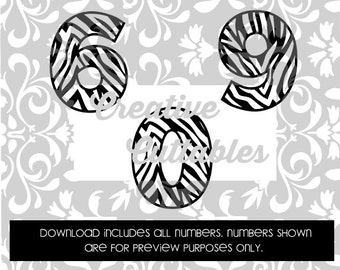 Números de cebra para Silhouette u otros cortadores artesanales (.svg/.dxf/.eps)