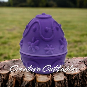Easter Egg, 3D Printed Egg Container, Fillable Easter Egg, Empty Threaded easter egg, Style: Stars