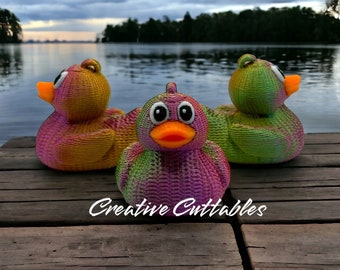 Cruise Ducks Suéter tejido de crochet con estampado 3D pato para cruceros; Color: Paseo marítimo