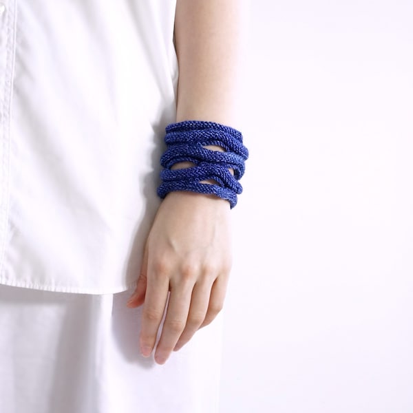 Wrist Cuff Knitting Pattern PDF - RADIO - Soft Jewellery Arm Band