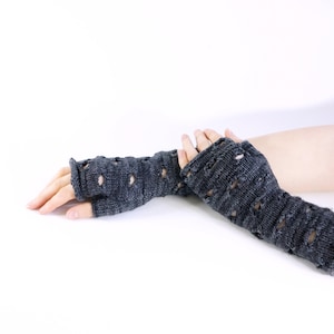 Knitted Hand Warmers PDF Pattern RUIN Fingerless Gloves image 3