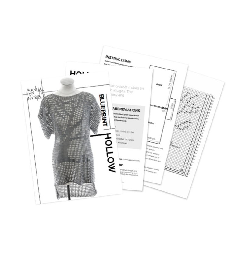 PDF Crochet Pattern Mesh tree t-shirt pattern Hollow