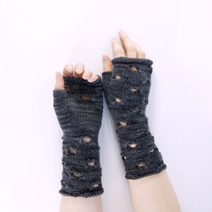 Knitted Hand Warmers PDF Pattern RUIN Fingerless Gloves image 6