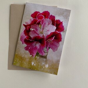 Geranie Grußkarte, Blumen-Geburtstagskarte, Blumenkarte für Frau