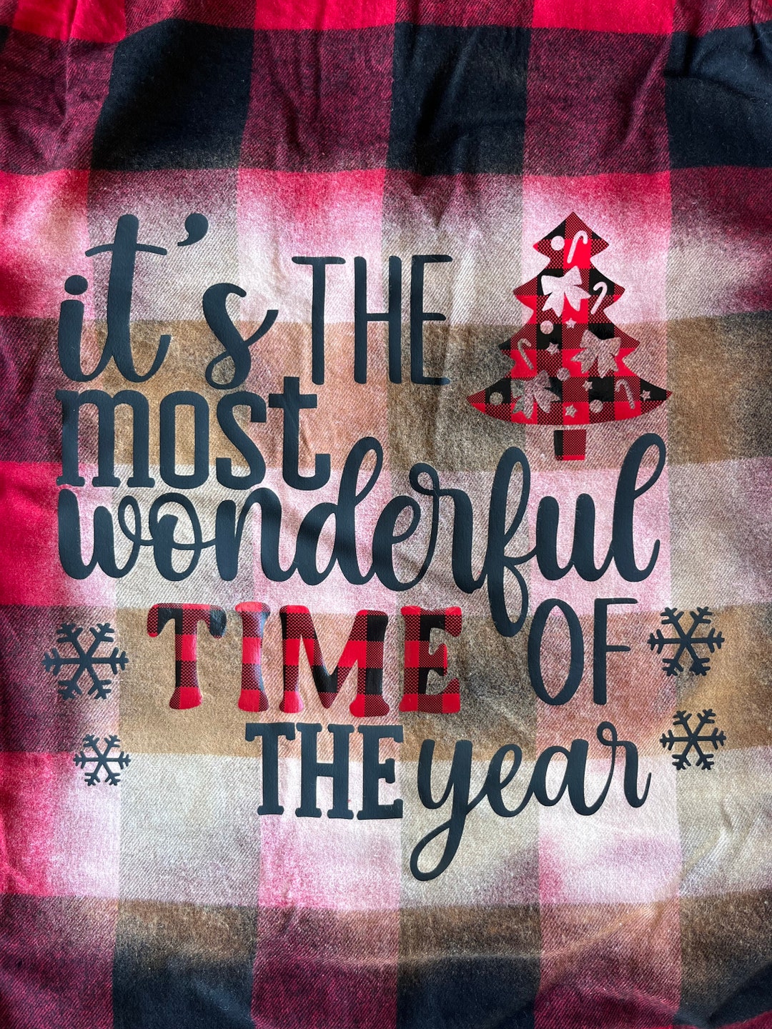 Christmas/red Black Plaid/flannel/beached/htv/its a Wonderful Etsy