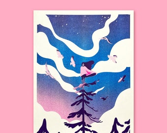 Between the Peaks A3 risograph