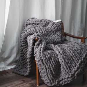 Huge Chunky Knit Blanket Knitting Pattern Instant Download image 2