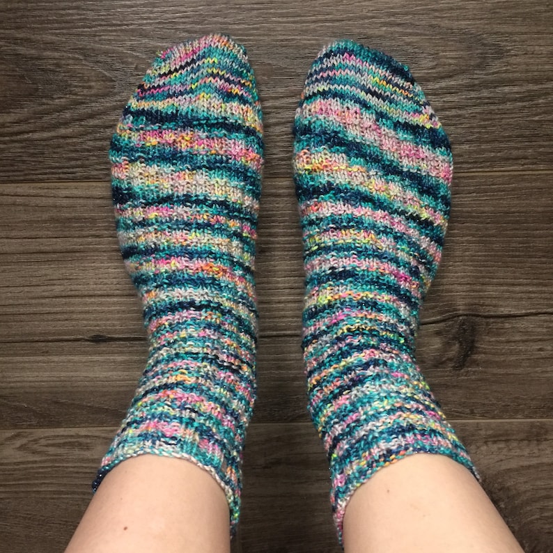 Magic Loop Toe up Knitting Sock Pattern Etsy