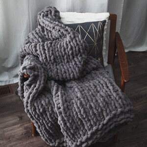 Huge Chunky Knit Blanket Knitting Pattern Instant Download image 3