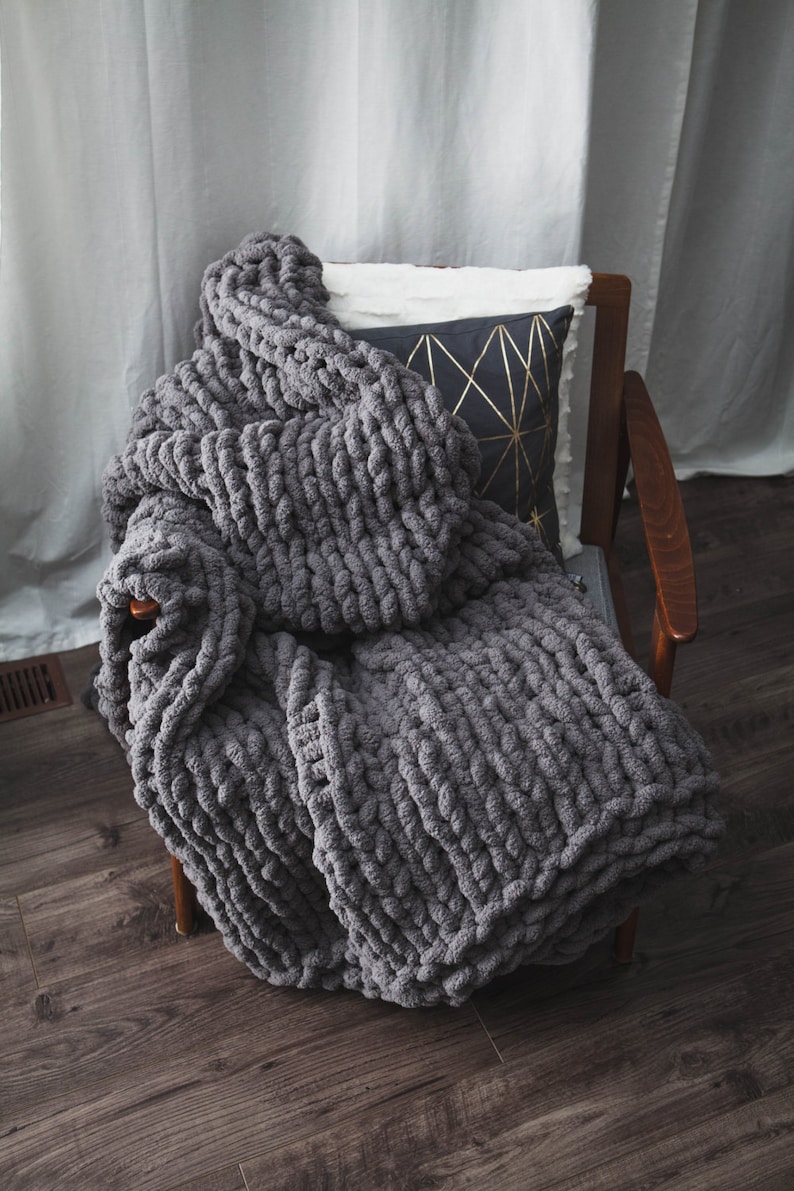 Huge Chunky Knit Blanket Knitting Pattern Instant Download image 3