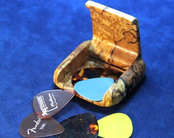 Pocket Box, Wooden, Hand-made, for Guitar Picks, Coins, etc. , Spalted Silver Maple, OOAK  (Item #194)