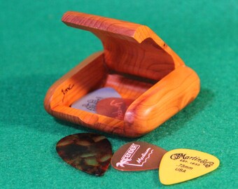 Pocket Box, Wooden, Hand-made, Ring Box, also for Guitar Picks, Coins, etc. , Cedar Wood, Pyrography, OOAK  (Item #158)