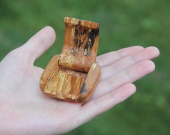 Pocket Box, Wooden, Hand-made, for Guitar Picks, Coins, etc. , Wormy Apple Wood, OOAK  (Item #183)