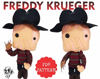 PDF-MUSTER. Freddy Krueger Nightmare on Elm Street Schnittmuster für Filzspielzeug