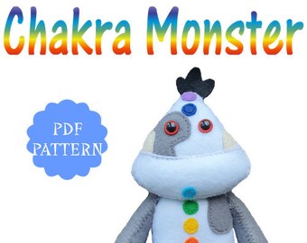 PDF MUSTER: Chakra Monster Filz Schnittmuster PDF Spielzeug