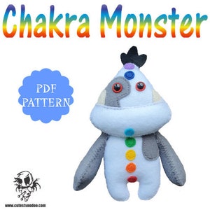 PDF PATTERN: Chakra Monster Felt Sewing PDF Toy Pattern