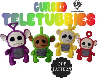 PDF-MUSTER. Cursed TeleTubbies Gothic Horror Filz-Schnittmuster