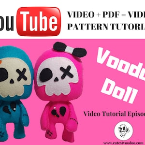 VIDEO PDF PATTERN: Voodoo Doll Gothic Felt Pattern