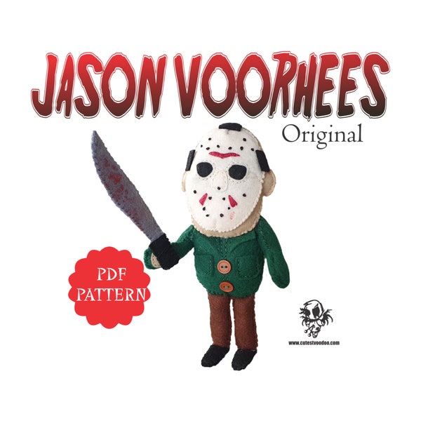 PDF PATTERN. Jason Voorhees Friday 13th Horror Toy Sewing Felt Pattern