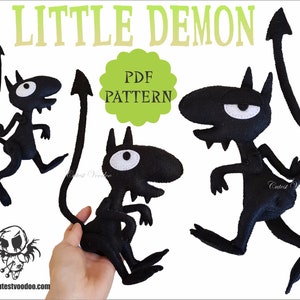 PDF パターン。リトルデーモンフェルトの裁縫パターン