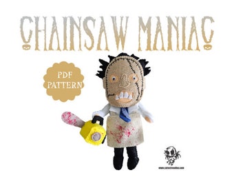 PDF NÄHEN NÄHEN aus Filz als Schnittmuster zum Filzen - Chainsaw Maniac Horror Gothic
